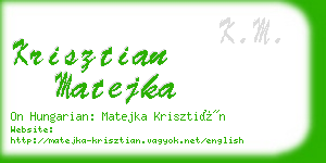 krisztian matejka business card